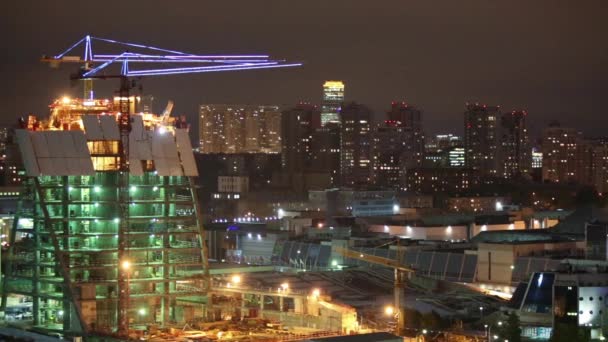 Construcción de Torre Evolución en la ciudad de Moscú — Vídeos de Stock