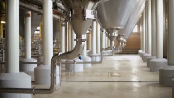Complex constructions of cisterns for beer production — Stock Video