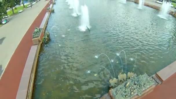 石の花で、すべてロシア展覧会中心の泉 — ストック動画