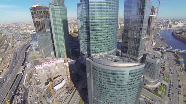 Moscow City gökdelen karmaşık — Stok video