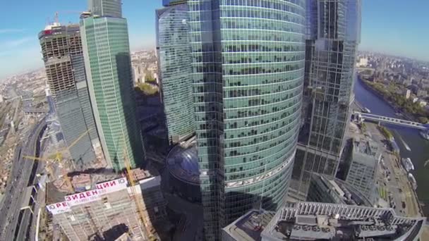 Moscow City skyscraper complex — Stock Video