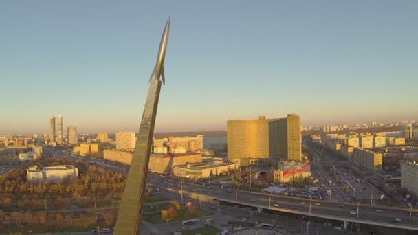 Monumento Conquistadores do Espaço — Vídeo de Stock