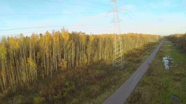 İnsanlarla Bisiklet Park karayoluyla yolculuk — Stok video