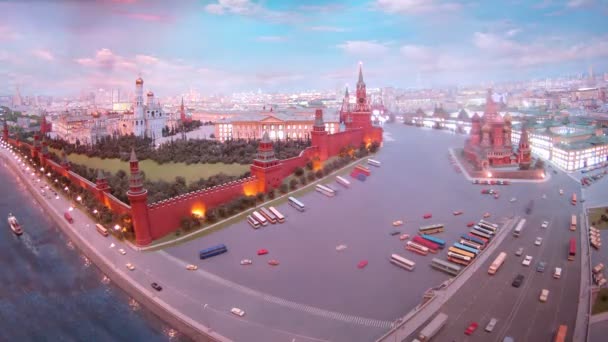 Кремль и церковь Василия Блаженного — стоковое видео