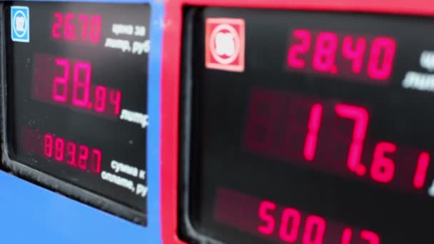 Fuel price counter display — Stock Video