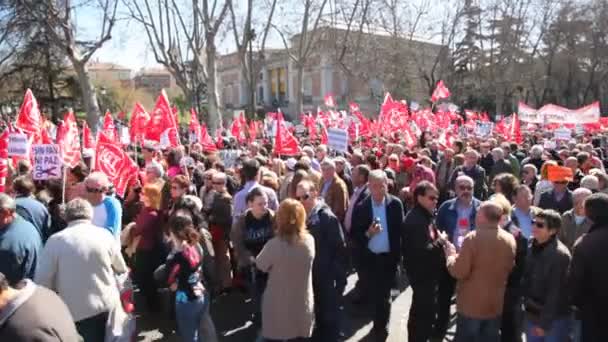 Демонстрация Коммунистической партии Испании — стоковое видео