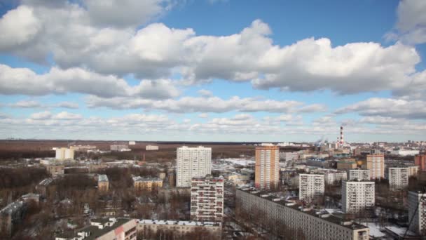 Daytime blue sky and roofs — Stock Video