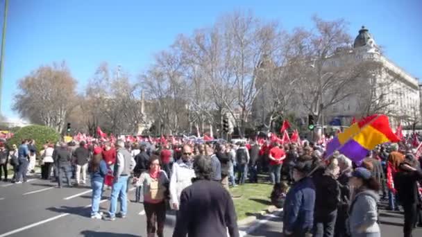 Demonstratie van mensen van communistische partij — Stockvideo