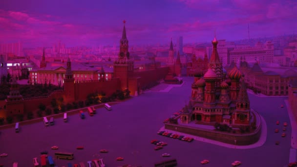 Maqueta del Kremlin por la noche — Vídeos de Stock
