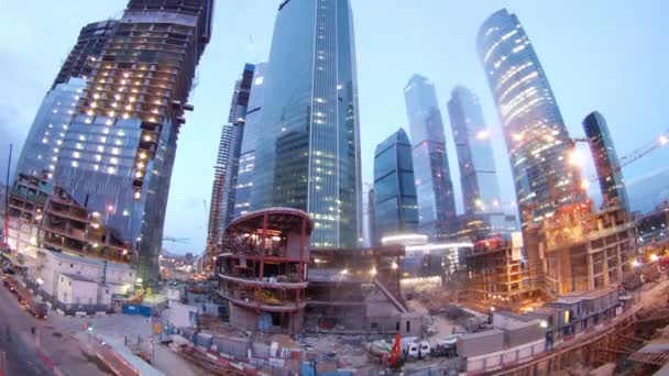 モスクワ市内で複数の建築物の建設 — ストック動画