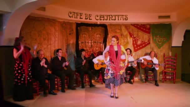 Kvinna dansar i flamenco stil — Stockvideo