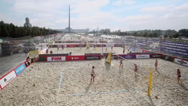 Canchas de juego adicionales en Poklonnaya Hill — Vídeo de stock