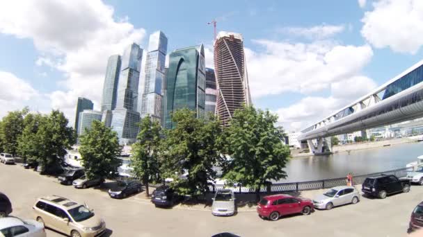 Aterro em Moscou-Cidade — Vídeo de Stock