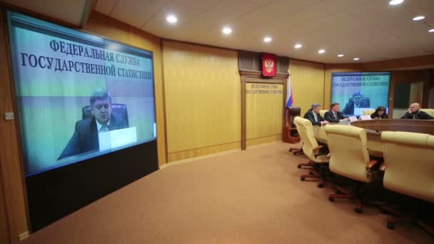 Ekran rosstat alexander surinov başkanı ile — Stok video