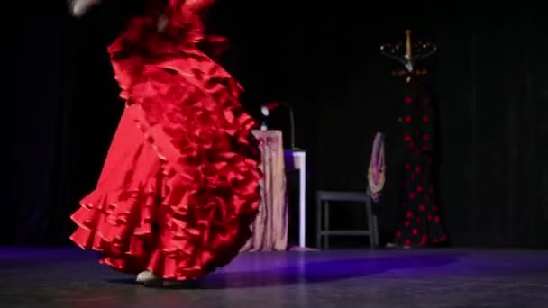 Sukně a nohy ženy tančí — Stock video