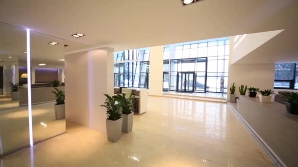 Receptie zone op business center — Stockvideo