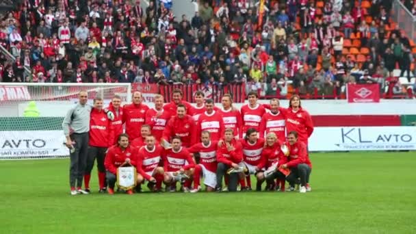 Spartak equipo de fútbol antes del partido — Vídeo de stock