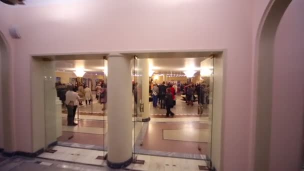 People In Cloakroom In Tchaikovsky Concert Hall Stock Video