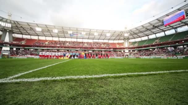 Equipes opositoras antes do jogo — Vídeo de Stock