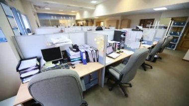 Work places with armchairs, desktops