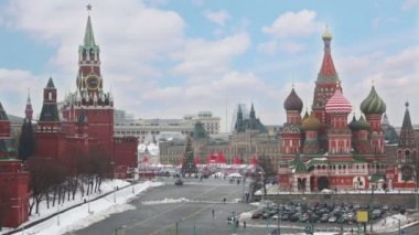 Moskova'da Kremlin ve St Basils Katedrali