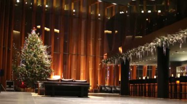 Dekore Noel köknar ağacı ile Salon