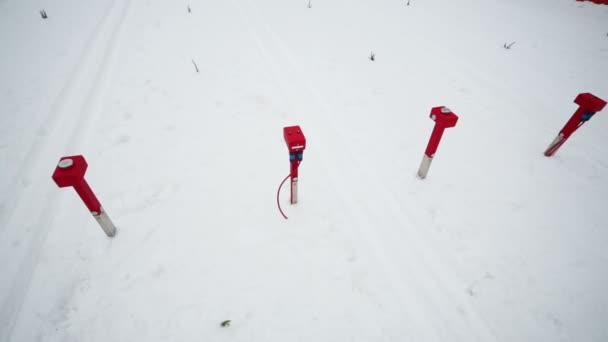 Elektronisches Überwachungssystem für den Start von Skifahrern — Stockvideo