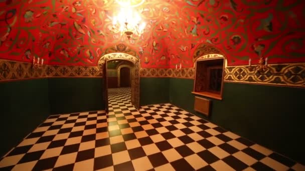 Rojo a Sala de Caza en el Palacio de Yusupov — Vídeos de Stock