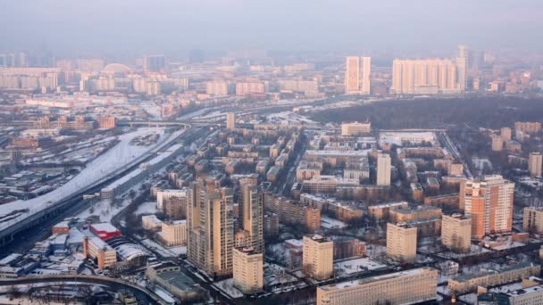 Cityscape of third transport ring in Moscow. — Stock Video