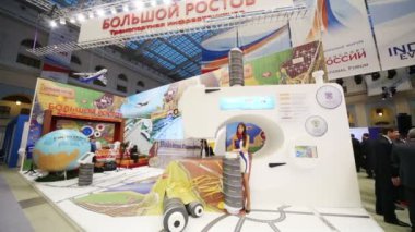 Girl near mount of RZD company