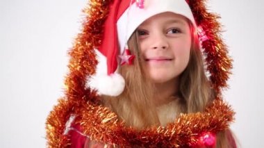 Kızlar kırmızı Santa Claus kap