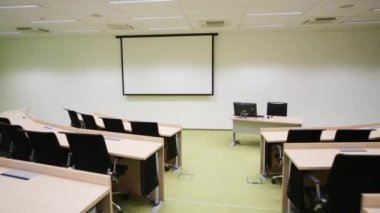 Background for projector in small modern auditorium
