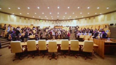 Spectators before presentation of Olympic Games