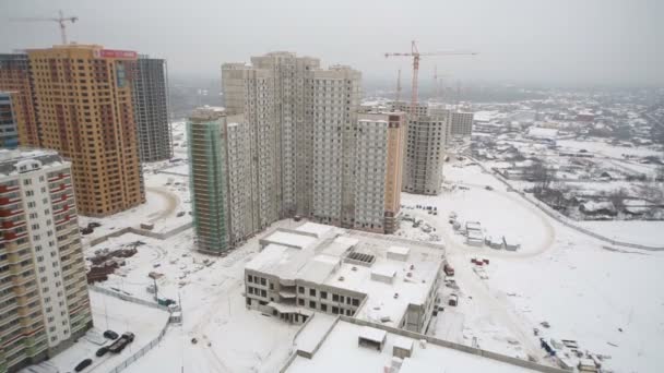 Nouveau quartier résidentiel en hiver — Video