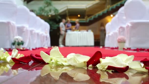 Зал для весільної церемонії — стокове відео