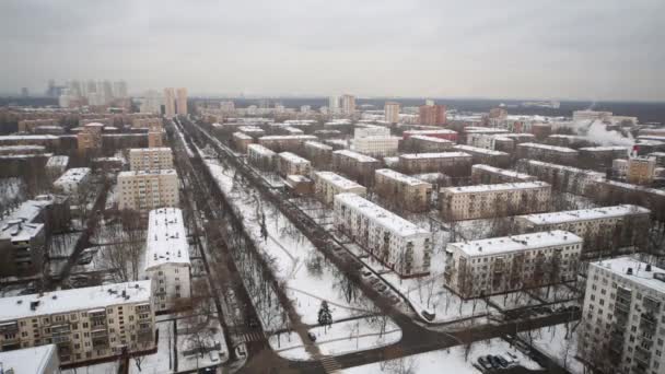 Paysage urbain aérien avec rues vides — Video