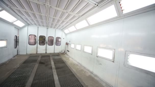 Metal paint-spraying booth — Stock Video