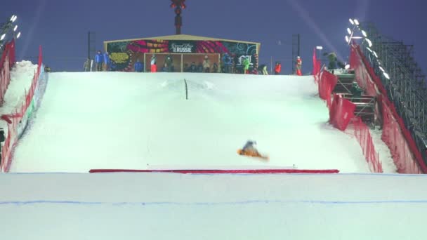 Snowboarder wykonuje w konkursie BGV 2013 — Wideo stockowe