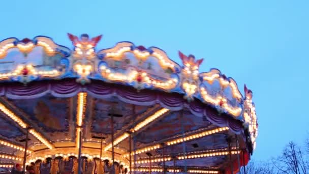 Part carousel with lights — Stock Video