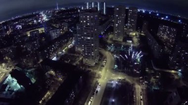 Trafik sokakları ve havai fişek ile kentsel sektörü