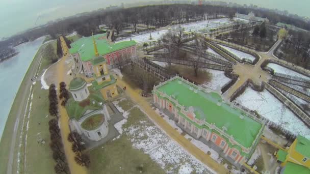 Panorama de museo-propiedad Kuskovo — Vídeo de stock