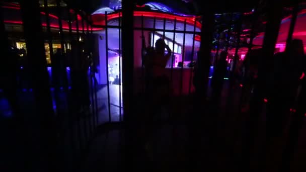 Female dancer dances in cage — Stock Video