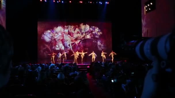 Dançarinos se apresentam no palco do Teatro Acadêmico — Vídeo de Stock