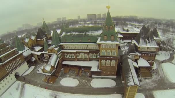 Palácio de madeira em Kolomenskoye — Vídeo de Stock