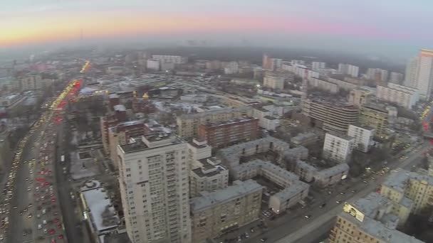 Panorama de la ville avec troisième anneau de transport — Video