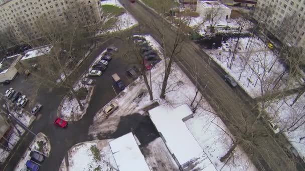 Panorama del sector habitacional en el día de invierno — Vídeo de stock