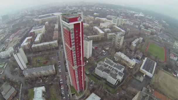 Tall dwelling complex VDNH Tower — Stock Video