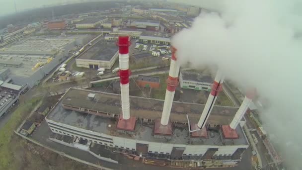 Industriområde med regional värme Station — Stockvideo