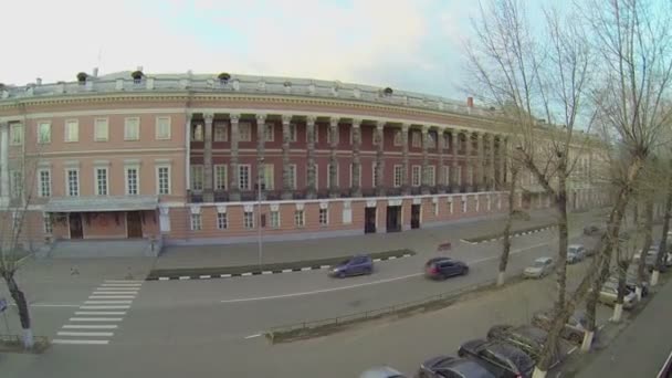 Catherine Palace yakınındaki sokak trafik — Stok video