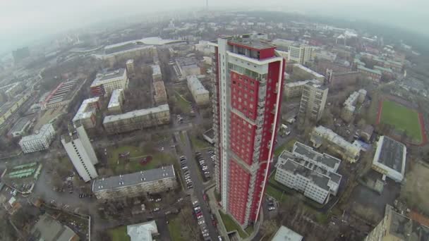 Stadsbilden med bostadskomplex VDNH — Stockvideo